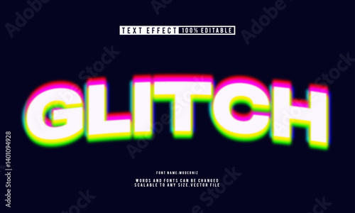 Editable psychedelic glitch text effect in bold font style.
