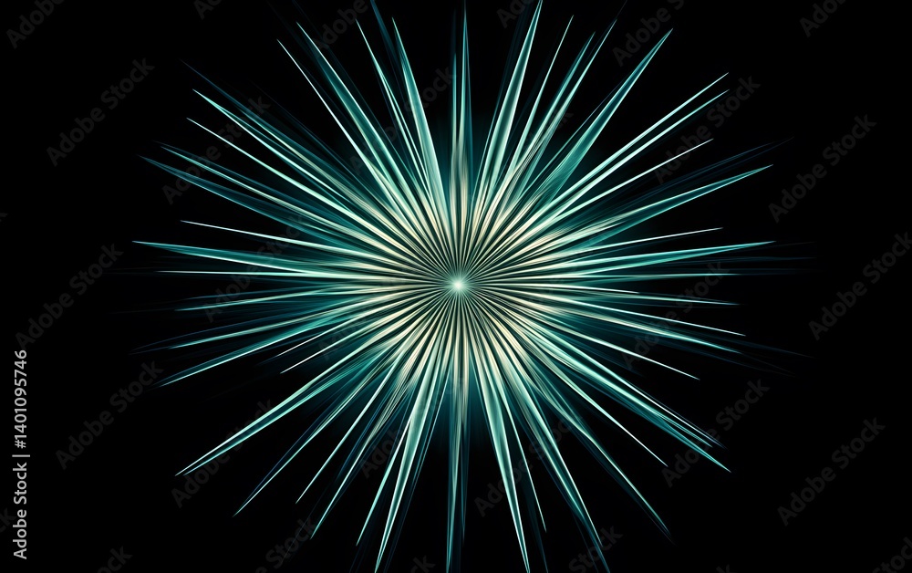 A star-shaped fireworks display composed of blue and green lines, radiating from the center on a black background. The background is clean with no other elements present. A star-shaped fireworks display composed of blue and green lines, radiating from the center on a black background. The background is clean with no other elements present.