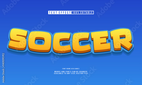 Editable soccer text effect with bold and sporty style.