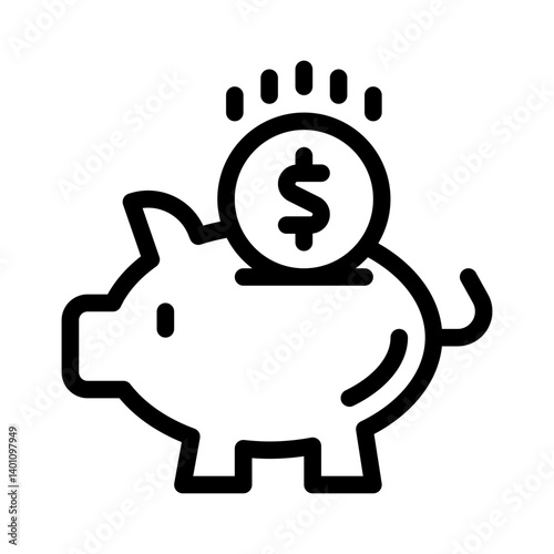 piggy bank line icon