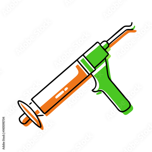Colorful Caulking Gun in Modern Design  