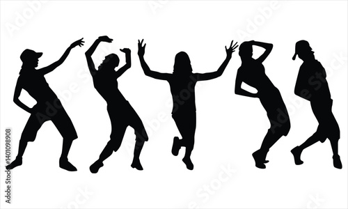 silhouettes of dancing girls