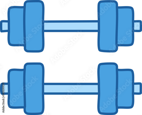 Pair of blue icon dumbbells