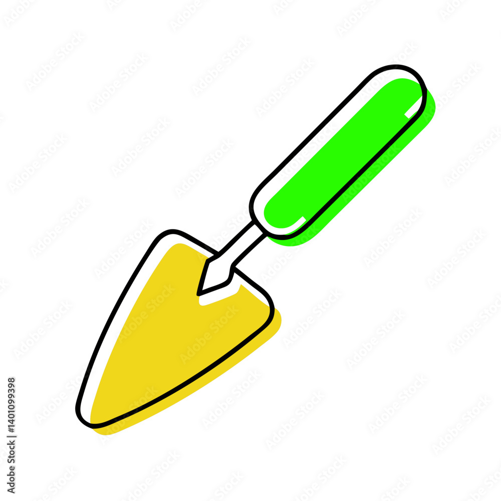 Garden Trowel Tool with Yellow Blade and Green Handle Garden Trowel Tool with Yellow Blade and Green Handle