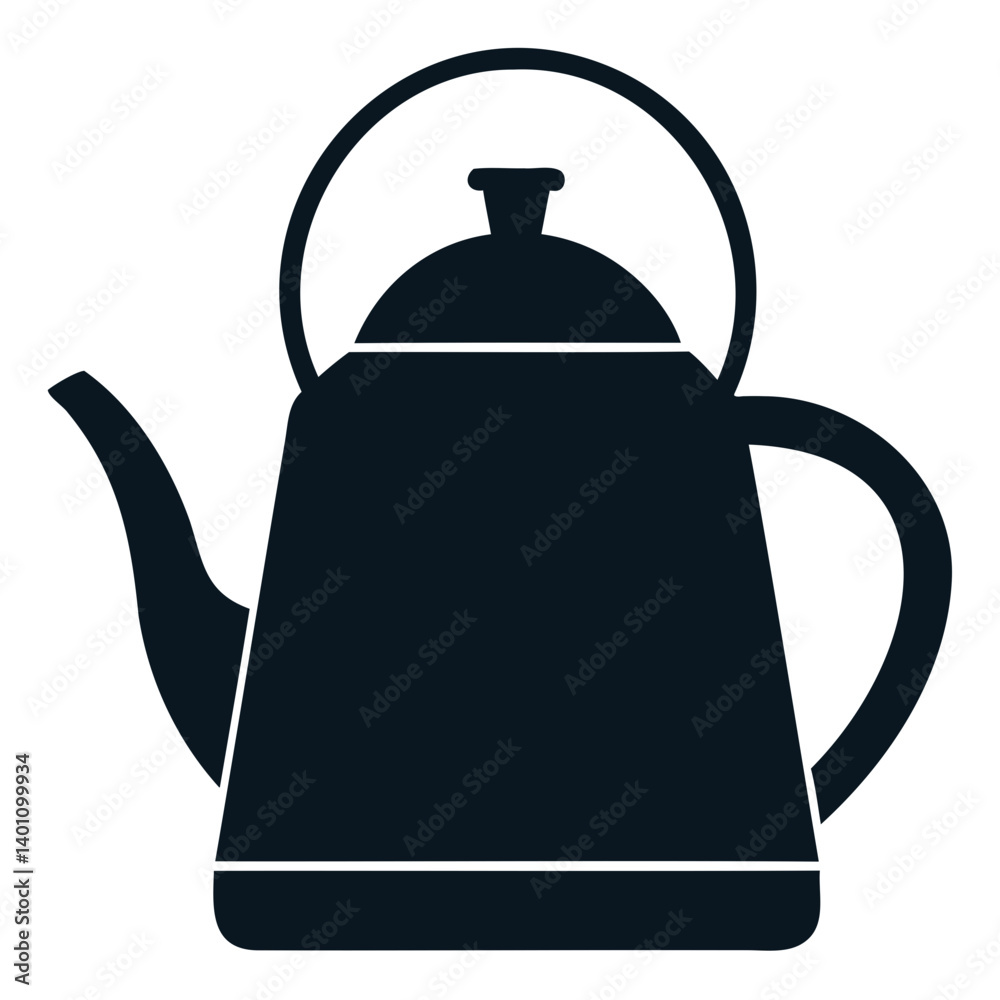 Fototapeta premium Kettle Silhouette Vector illustration Isolated on transparent background