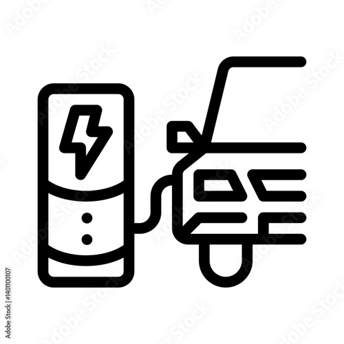 car charging line icon