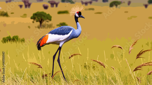 Crowned crane