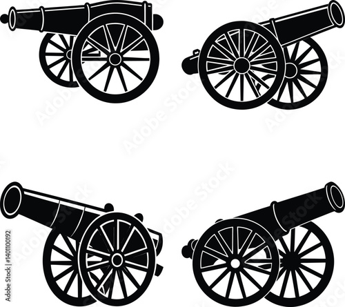 Cannon Silhouette vector illustration