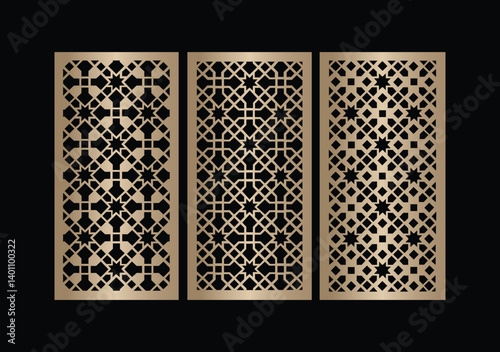 Laser and CNC cutting panels template. Decorative die-cut pattern