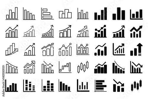 Bar Chart Icon,Minimalist Vector Pack: Sleek Bar Chart Icon – Perfect for Data Visualization and Business Design Projects