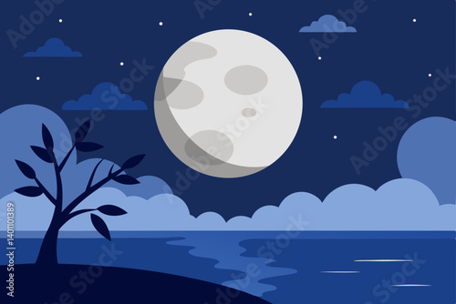 moon on the sea