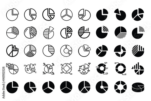 Pie Chart Icon,Modern and Minimalist Vector Pack Pie Chart Icon – Perfect for Data Visualization and Infographics