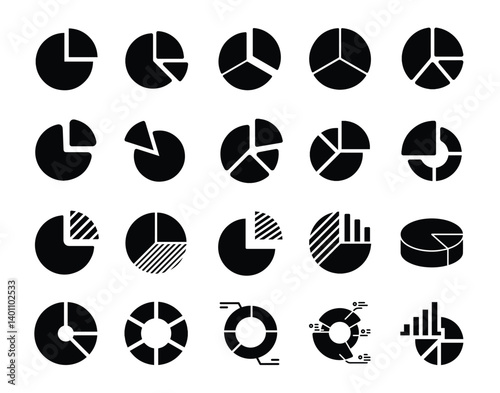 Pie Chart Icon,Modern and Minimalist Vector Pack Pie Chart Icon – Perfect for Data Visualization and Infographics
