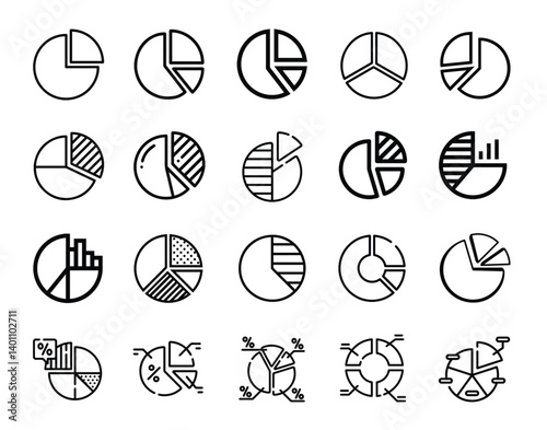 Pie Chart Icon,Modern and Minimalist Vector Pack Pie Chart Icon – Perfect for Data Visualization and Infographics