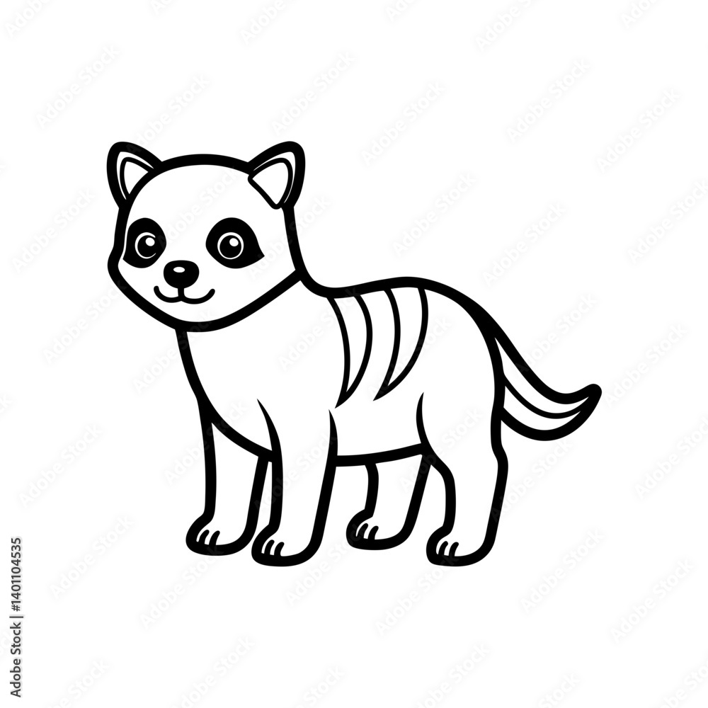 Obraz premium Outlined cute animals vector silhouette