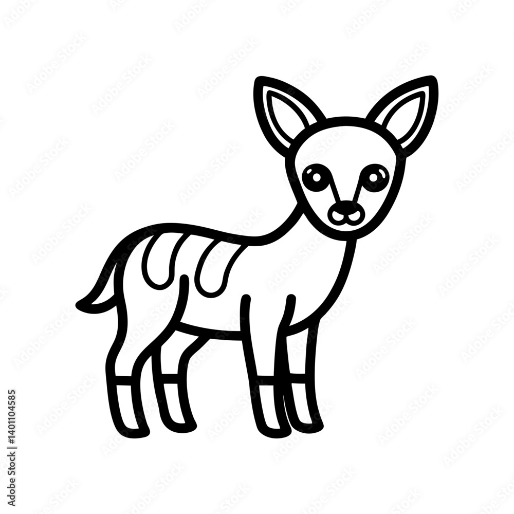 Obraz premium Outlined cute animals vector silhouette