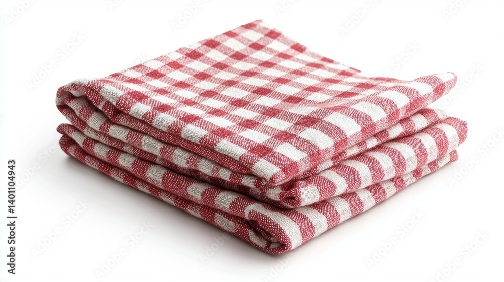 A red and white checkered cloth is folded into a triangle A red and white checkered cloth is folded into a triangle