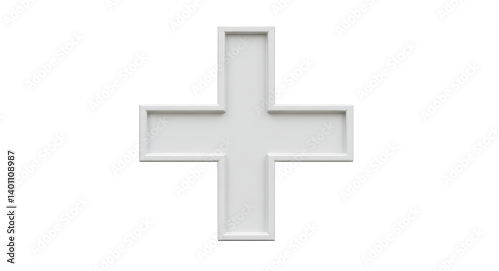 Isolated White Cross Symbol Isolated White Cross Symbol