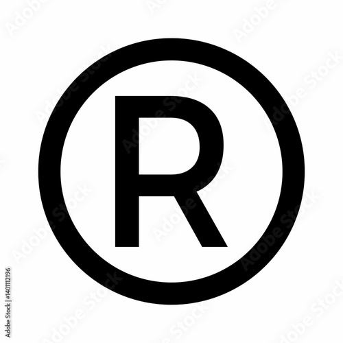 Registered logo icon. Design image