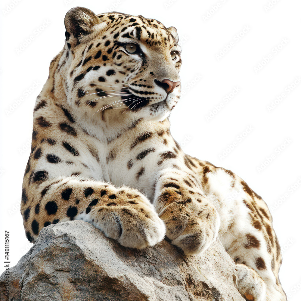 Fototapeta premium snow leopard isolated on white