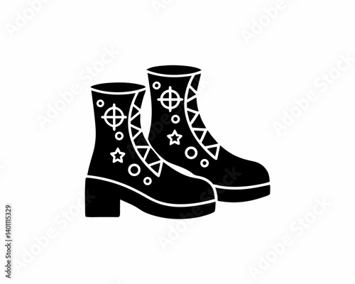 creative details Witch Boots Icon Vector Illustration