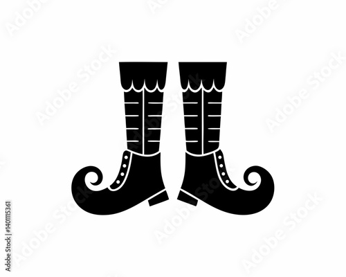 creative details Witch Boots Icon Vector Illustration
