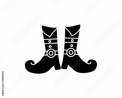 creative details Witch Boots Icon Vector Illustration