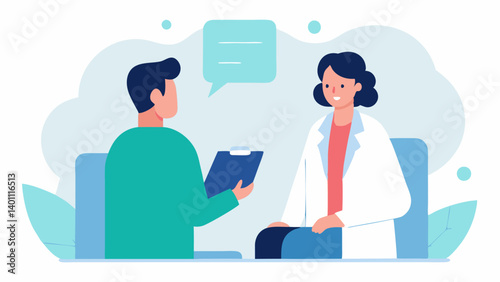 Therapeutic Consultation A scene depicting a the discussing the rejuvenation plan with the patient showcasing a professional and personalized approach.