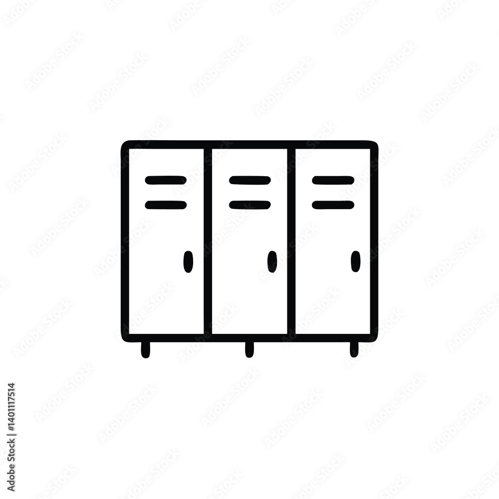 Simple Black And White Locker Illustration For School Or Gym Storage Depiction Simple Black And White Locker Illustration For School Or Gym Storage Depiction