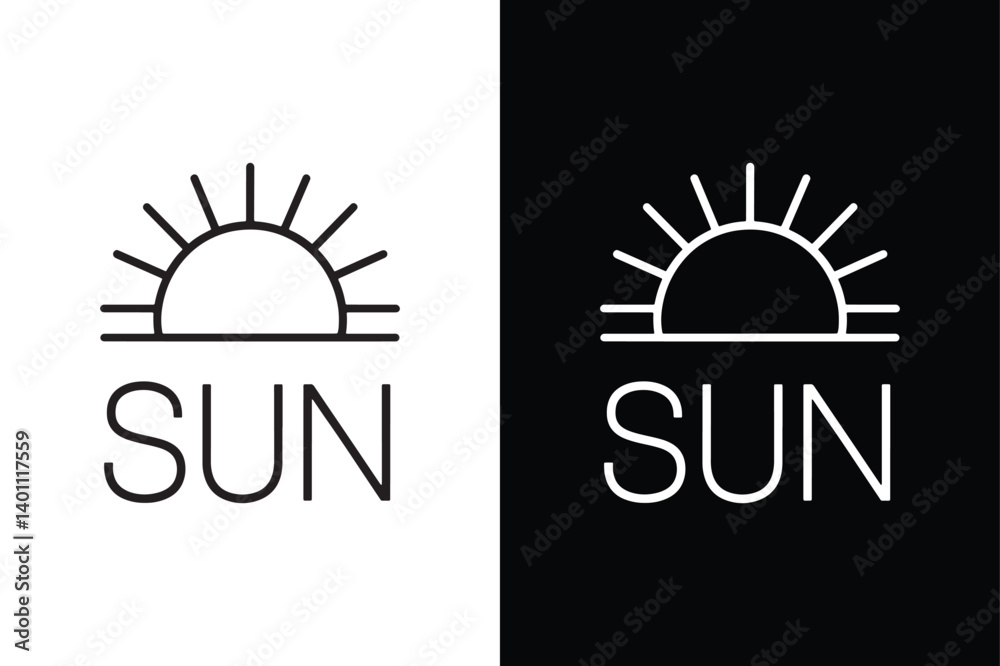 Fototapeta premium Sun vector icon design vector on White Background ,Vector Art Illustration on white background. 