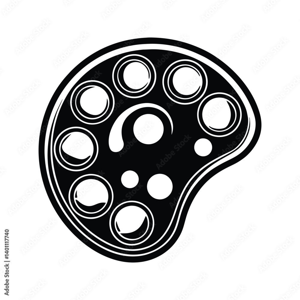 Fototapeta premium Art palette icon silhouette vector with white background