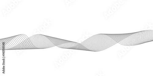 abstract Grey wave line background on white background.	