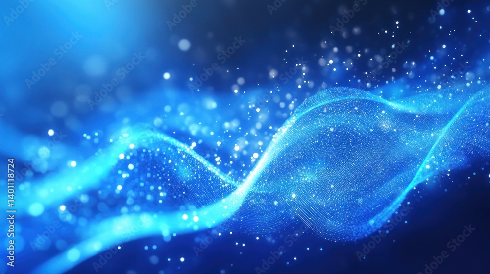 A beautiful abstract wave technology background with blue light digital effects, perfect for a corporate or modern theme.