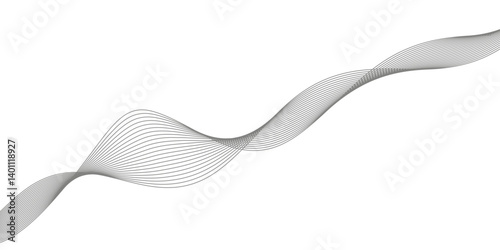 abstract Grey wave line background on white background.	
