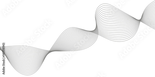 abstract Grey wave line background on white background.	