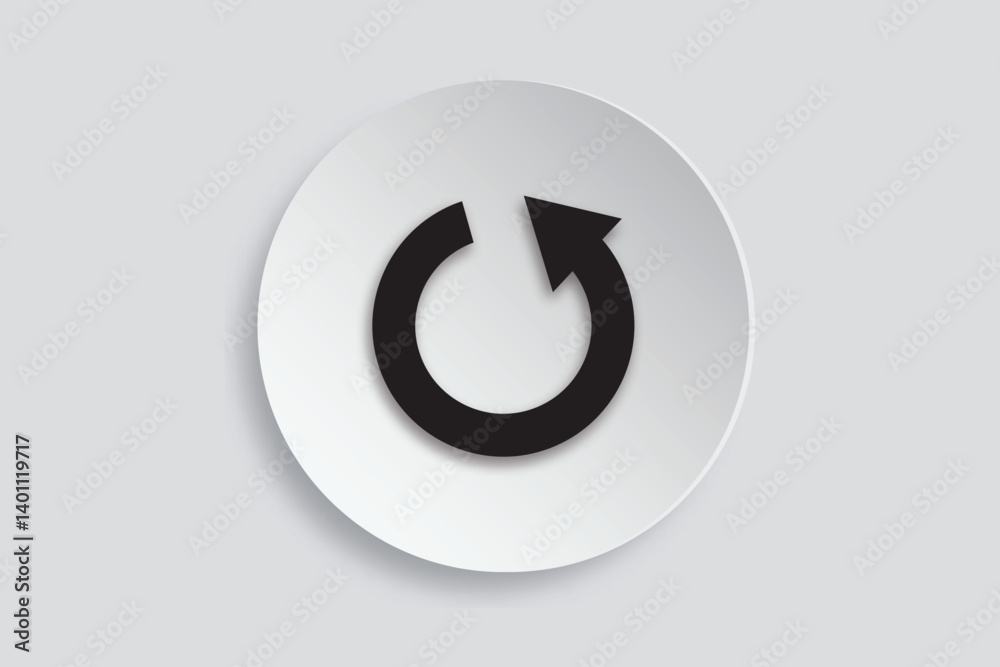 Refresh arrow icon for update, reload, reset or synchronization functions in apps and interfaces. Refresh arrow icon for update, reload, reset or synchronization functions in apps and interfaces.