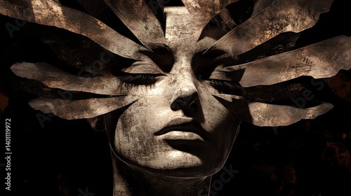Ancient, ethereal woman with ornate headwear