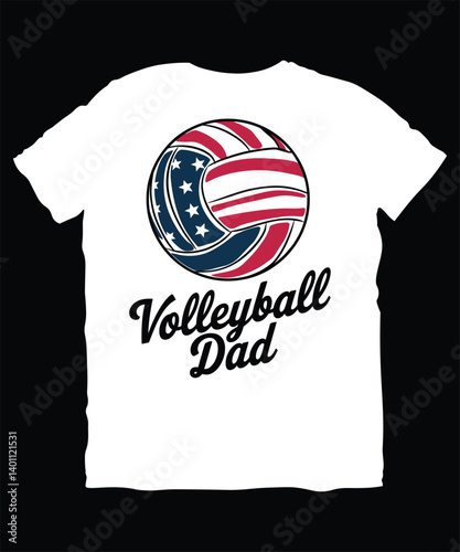 Volleyball Dad  t-shirt design, vector illustration, Father's Day design, silhouette style