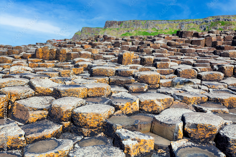 The basalt columns in County Antrim, Northern Ireland, known as the Giant's Causeway