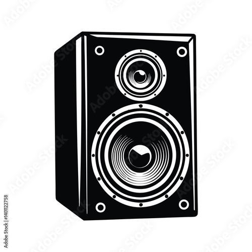 Loudspeaker icon silhouette vector with white background