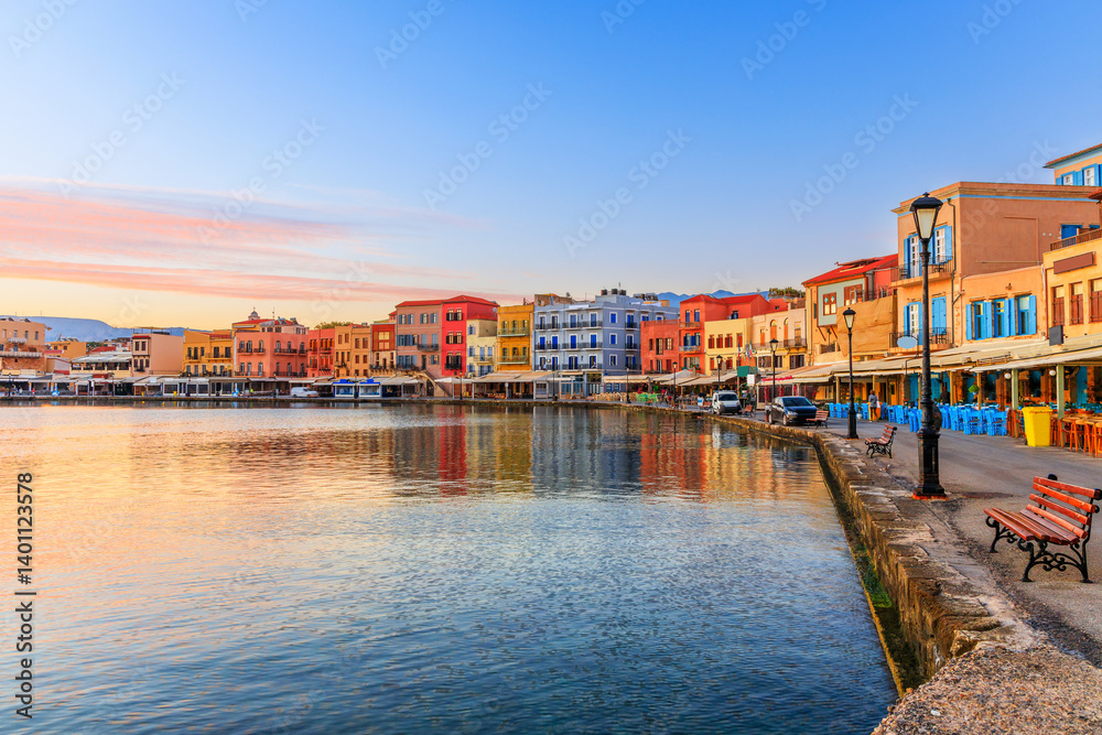 Crete, Greece. Old Venetian Port of Chania. Crete, Greece. Old Venetian Port of Chania.