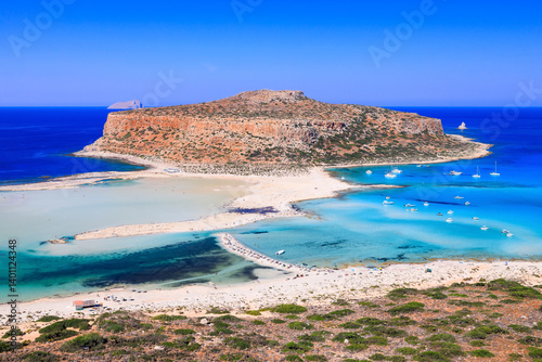 Obraz na płótnie Crete, Greece. Balos Lagoon beach. View of beach and sea. w salonie
