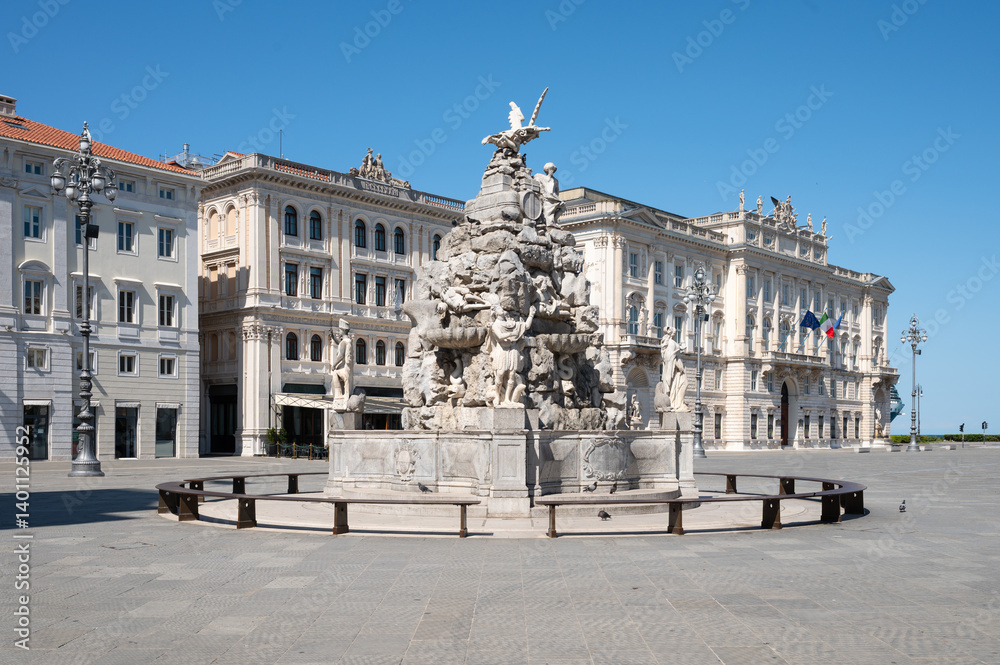 Fountain Sculpture on Unity Of Italy Square, Trieste