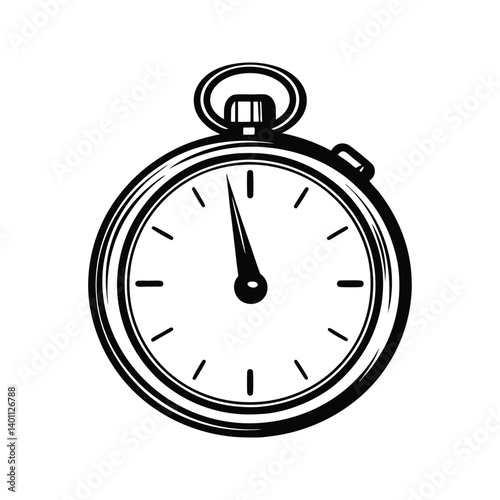 Stopwatch icon silhouette vector with white background