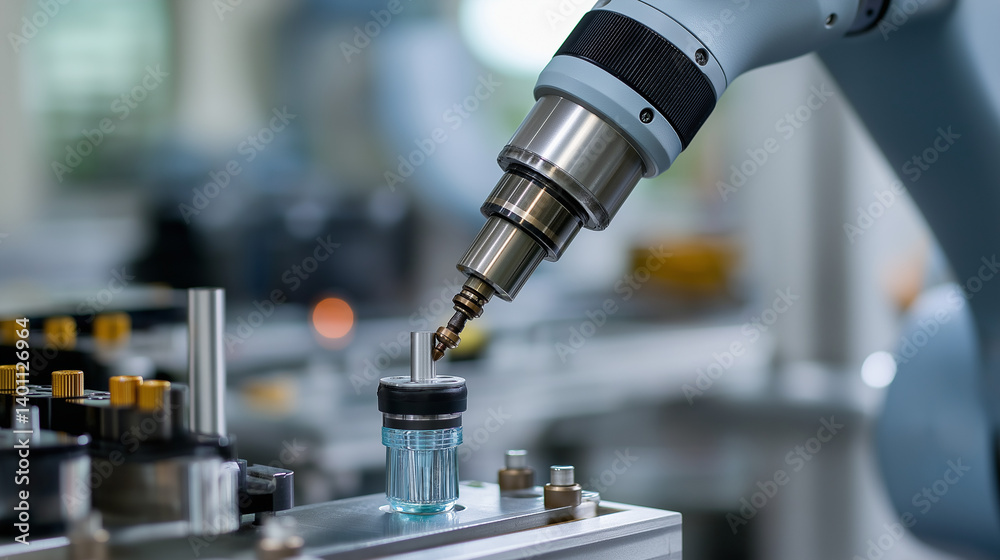 Robotic Arm Conducting Quality Control Checks in Manufacturing Industry Robotic Arm Conducting Quality Control Checks in Manufacturing Industry