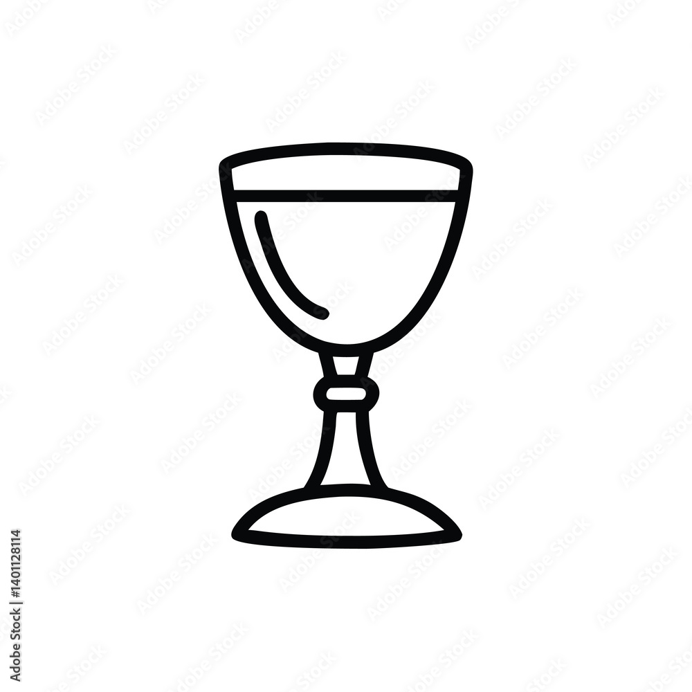 Elegant Wine Chalice Outline Vector Illustration Isolated Against White Background Ideal For Menu Designs And Wedding Invitations Elegant Wine Chalice Outline Vector Illustration Isolated Against White Background Ideal For Menu Designs And Wedding Invitations