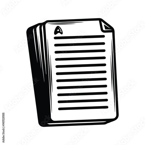 Test paper icon silhouette vector with white background