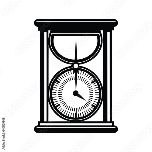 Timer clock icon silhouette vector with white background
