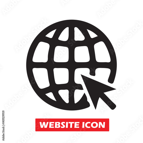 Click to go to website or internet line art icon. Visit website vectot icon. online www website icon. Vector Illustration  