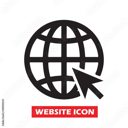 Click to go to website or internet line art icon. Visit website vectot icon. online www website icon. Vector Illustration  
